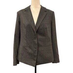 MM Lafleur The Yiyan Blazer Womens 1‎ XXL Gray Wool Blend One Button Blazer
